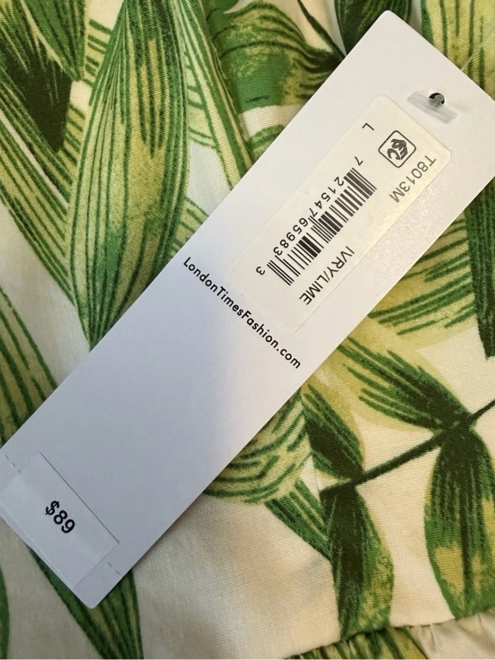 London Times Women's Marge Midi Dress - Ivory/Wild Lime - Sz Large - Picture 3 of 6